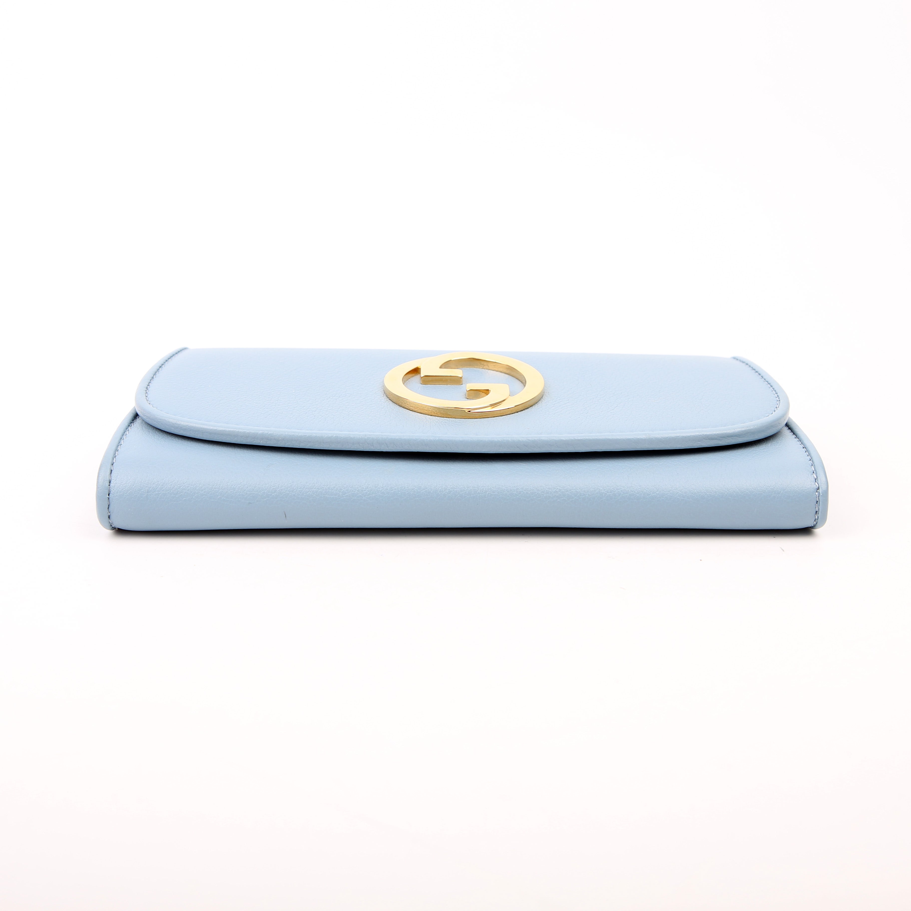 725215 Blondie Leather Continental Chain Wallet Blue