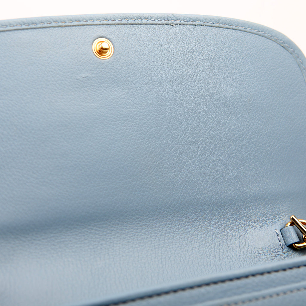 725215 Blondie Leather Continental Chain Wallet Blue