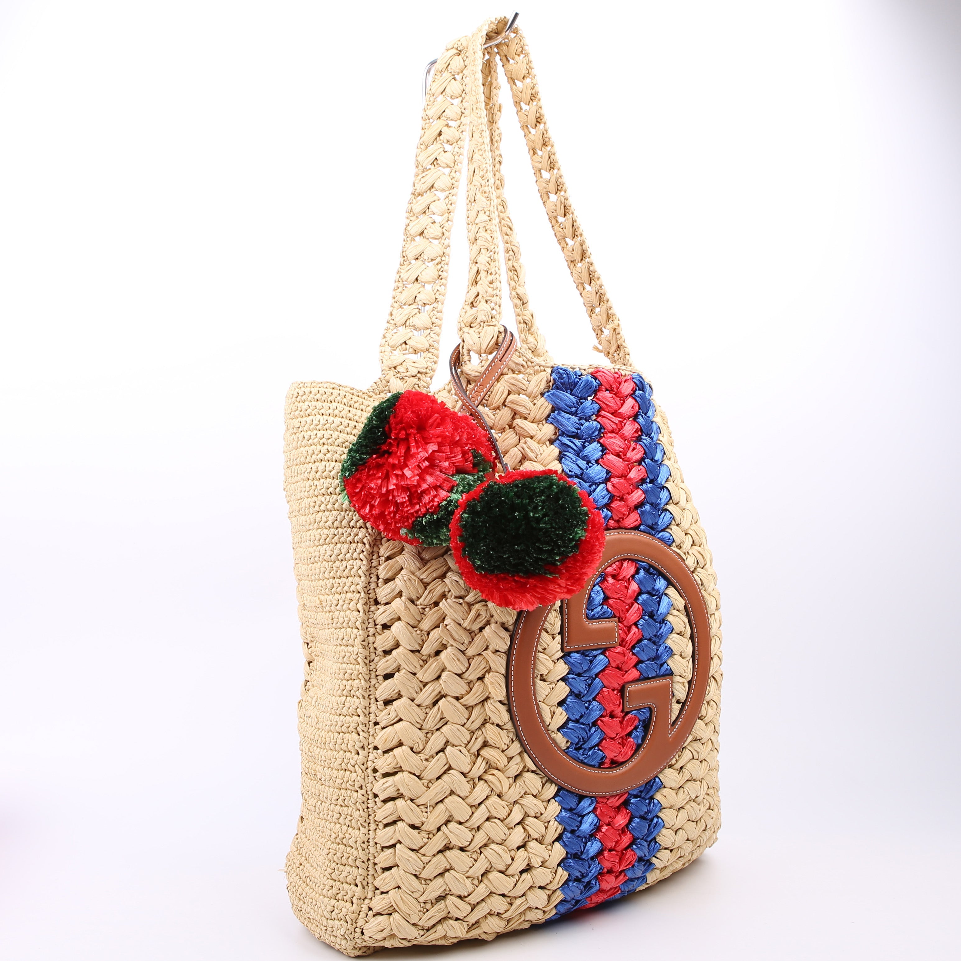 Gucci 746005 Blondie Raffia Open Tote Small