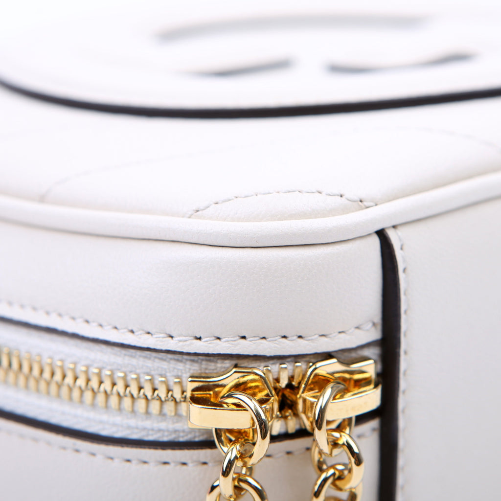 744434 Blondie Leather Top Handle Bag White