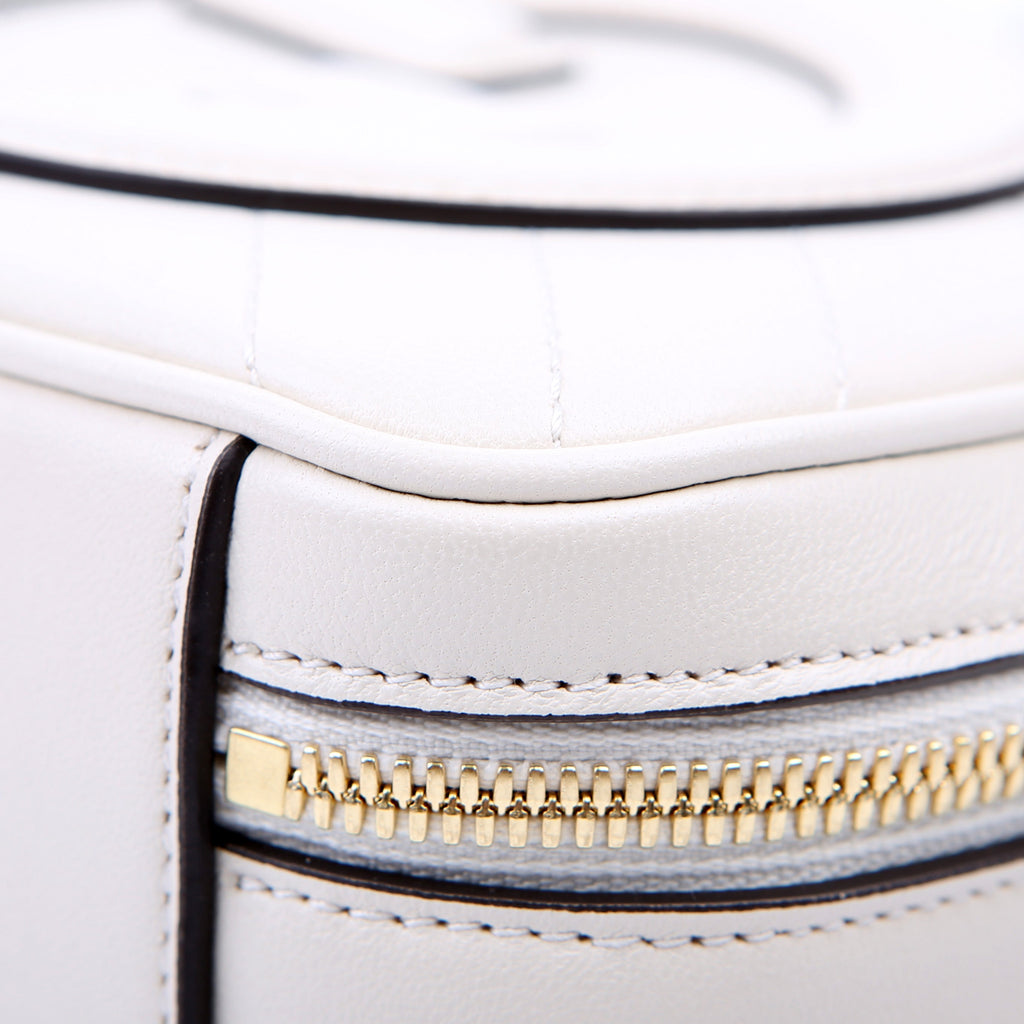 744434 Blondie Leather Top Handle Bag White