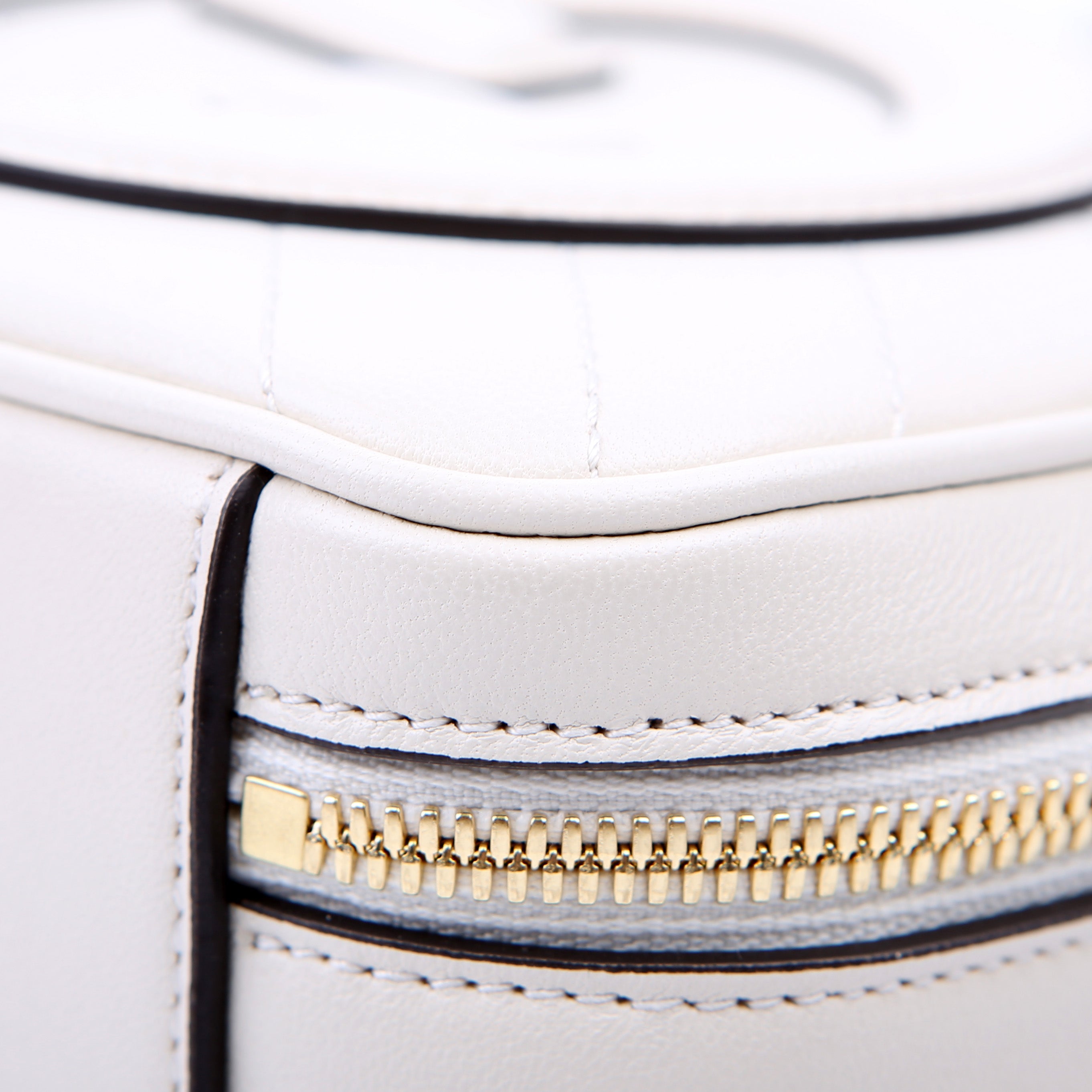 744434 Blondie Leather Top Handle Bag White
