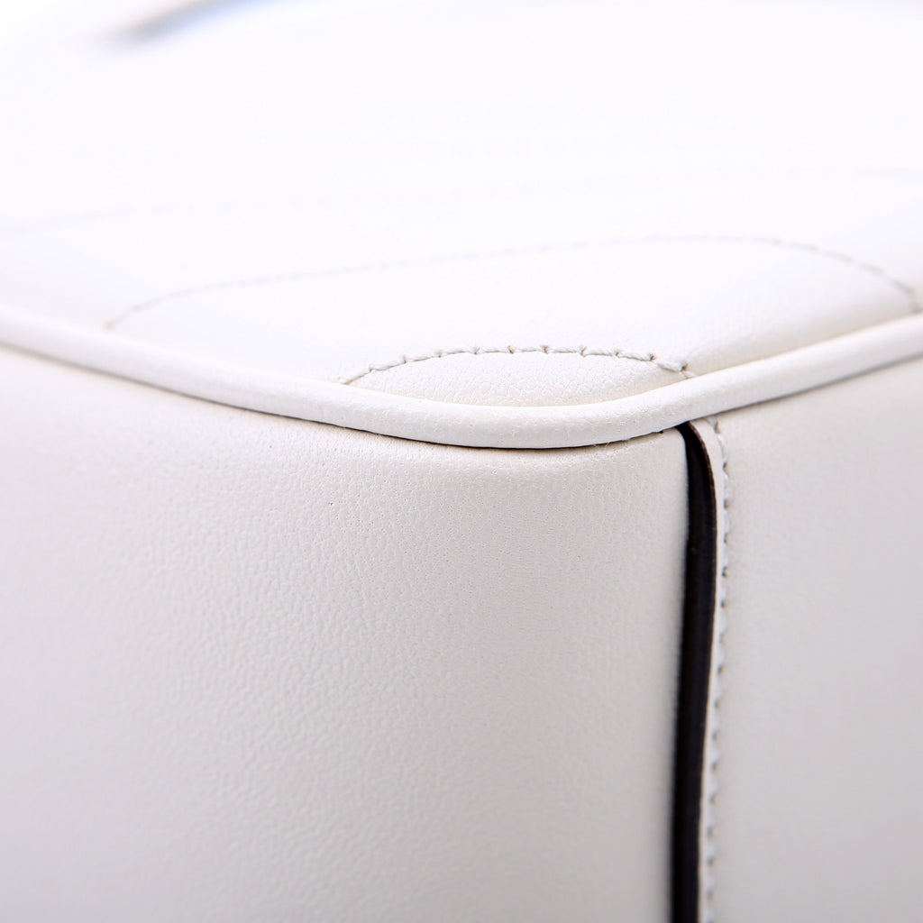 744434 Blondie Leather Top Handle Bag White