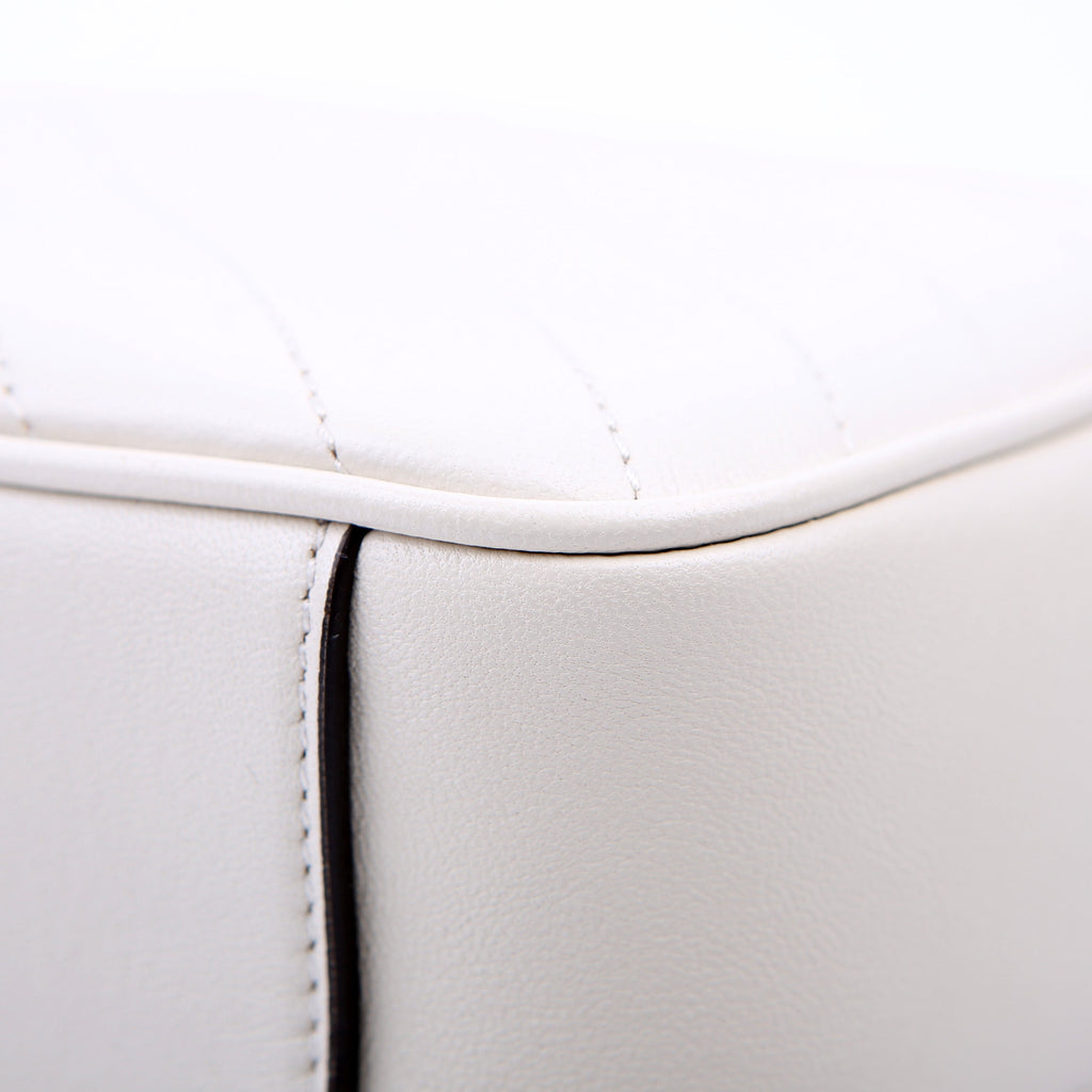 744434 Blondie Leather Top Handle Bag White