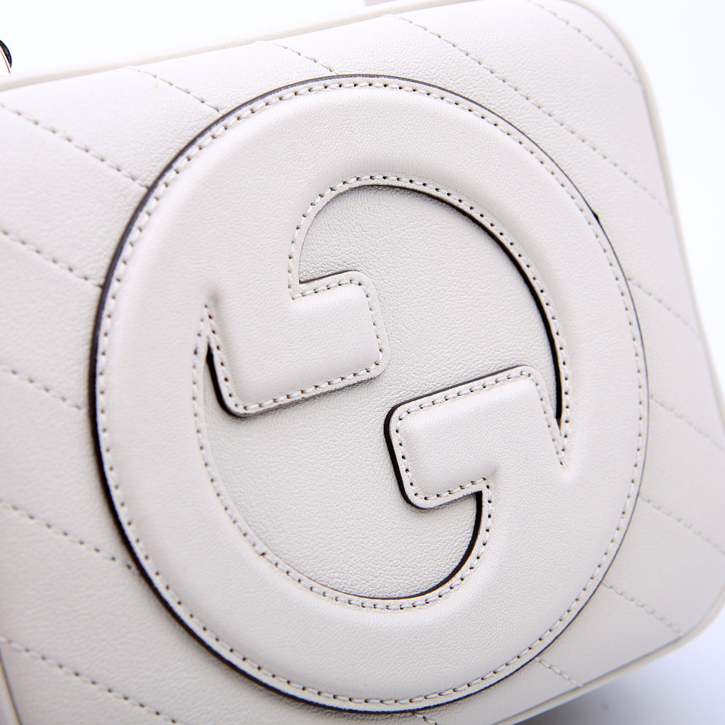 744434 Blondie Leather Top Handle Bag White