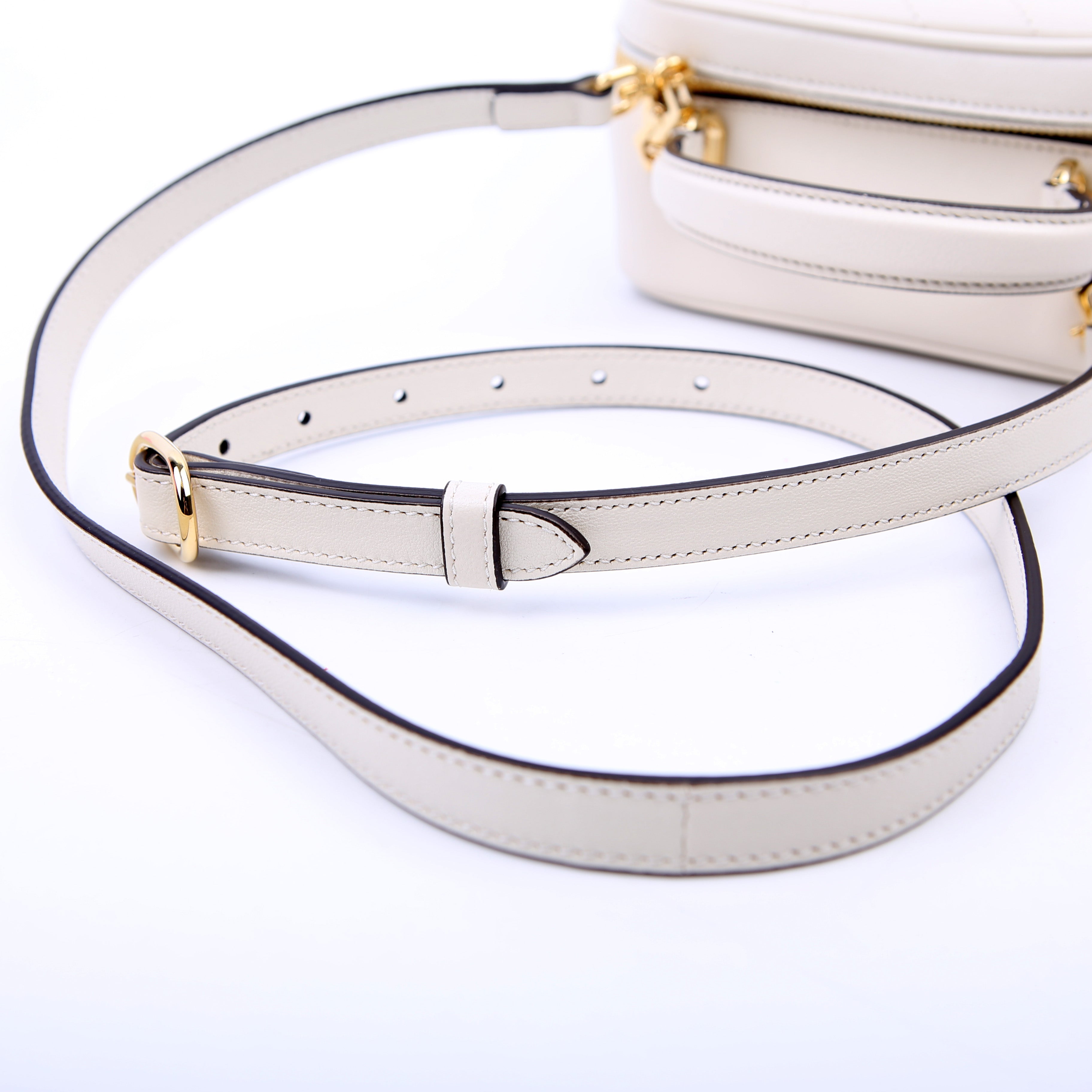 744434 Blondie Leather Top Handle Bag White