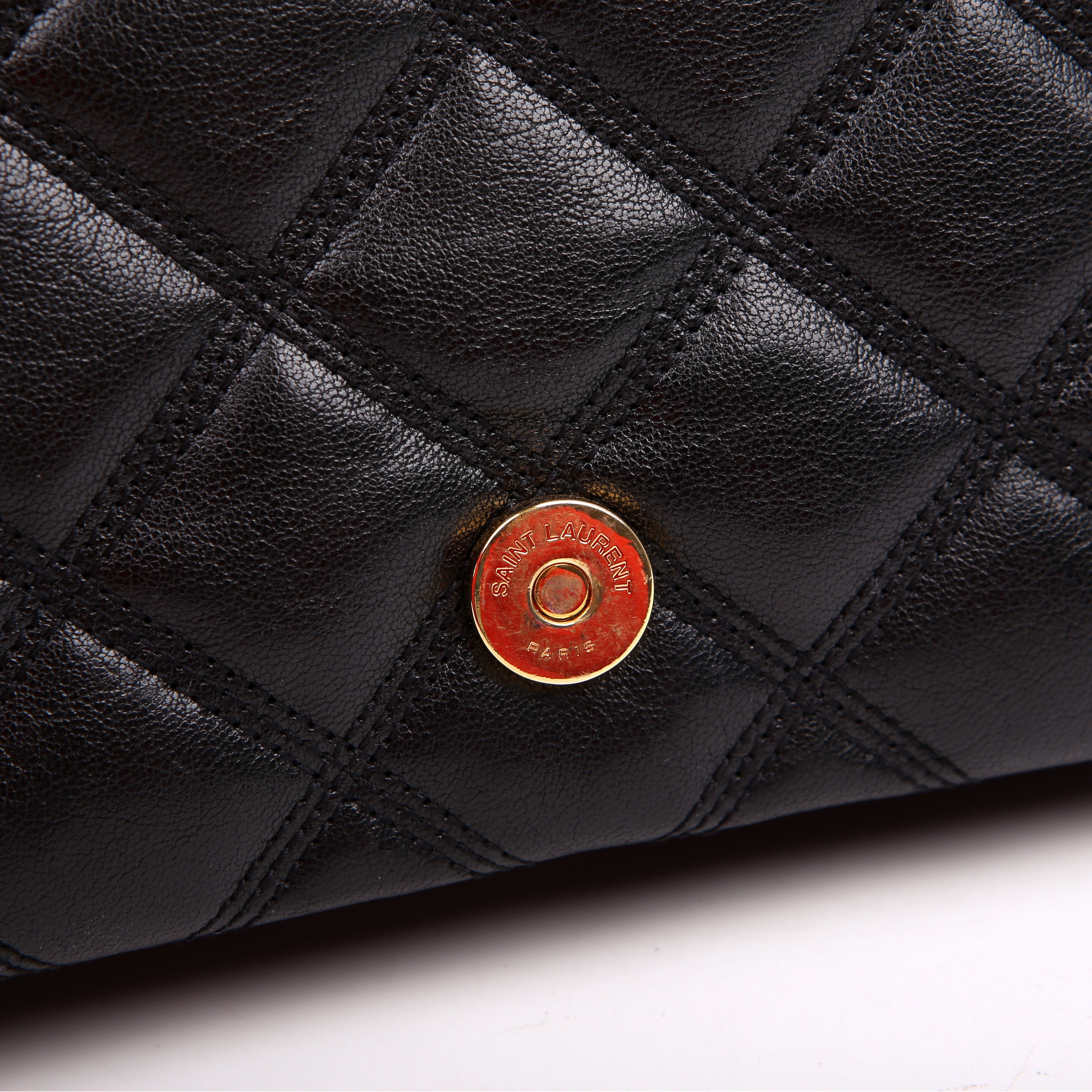 579607 Becky Quilted Lambskin Shoulder Bag Large Black