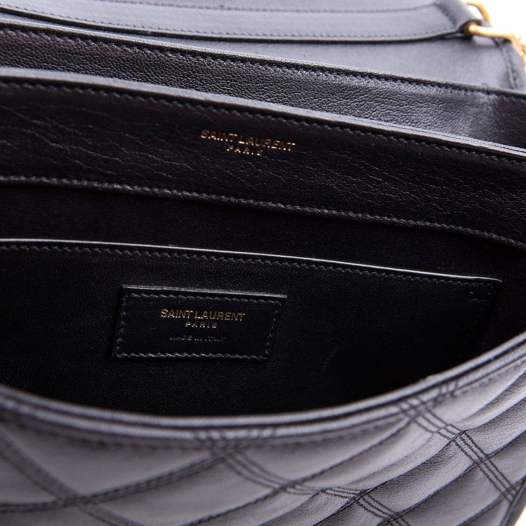579607 Becky Quilted Lambskin Shoulder Bag Large Black