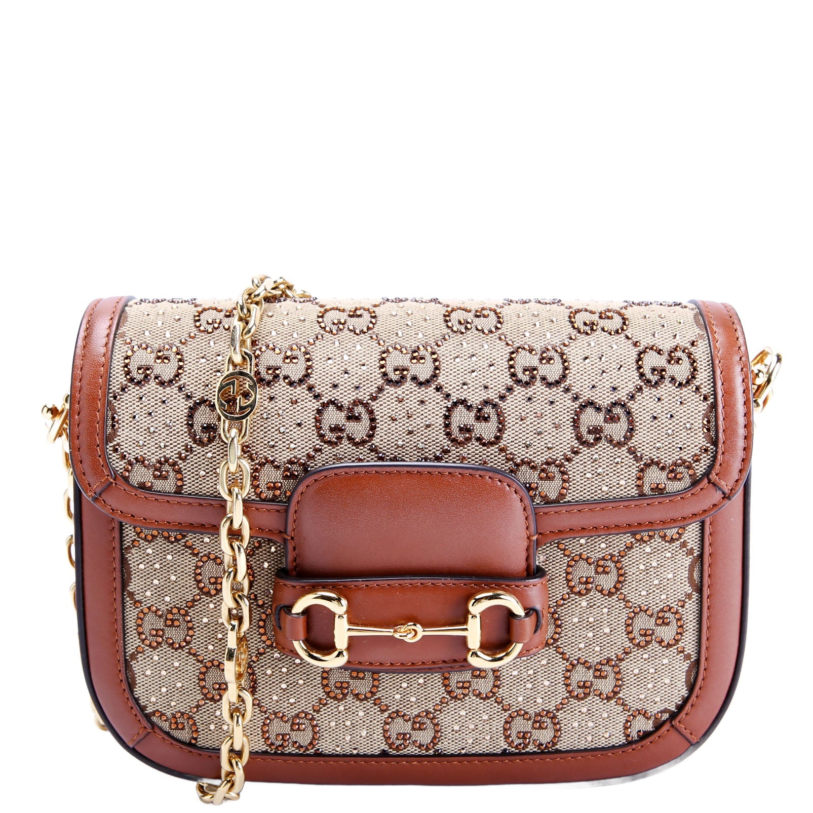 675801 GG Crystal 1955 Mini Shoulder Bag Brown