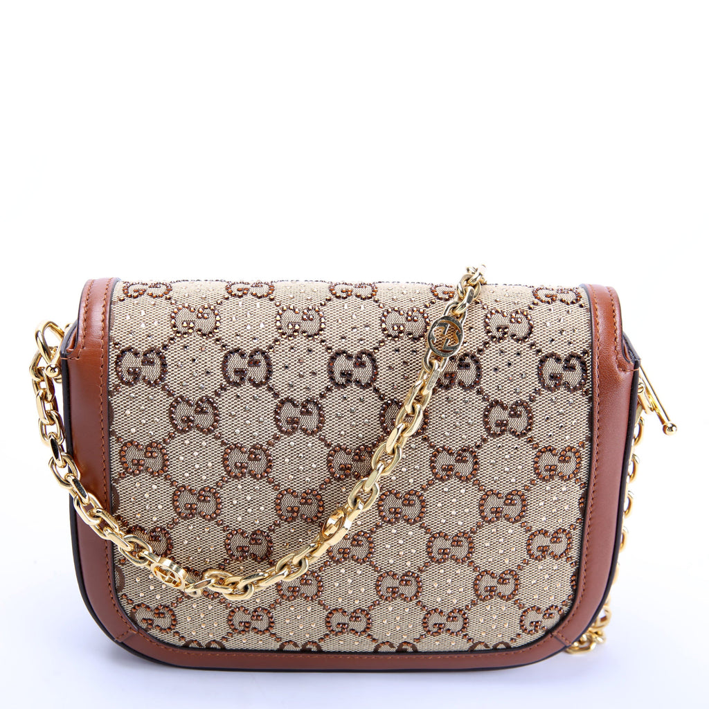 675801 GG Crystal 1955 Mini Shoulder Bag Brown