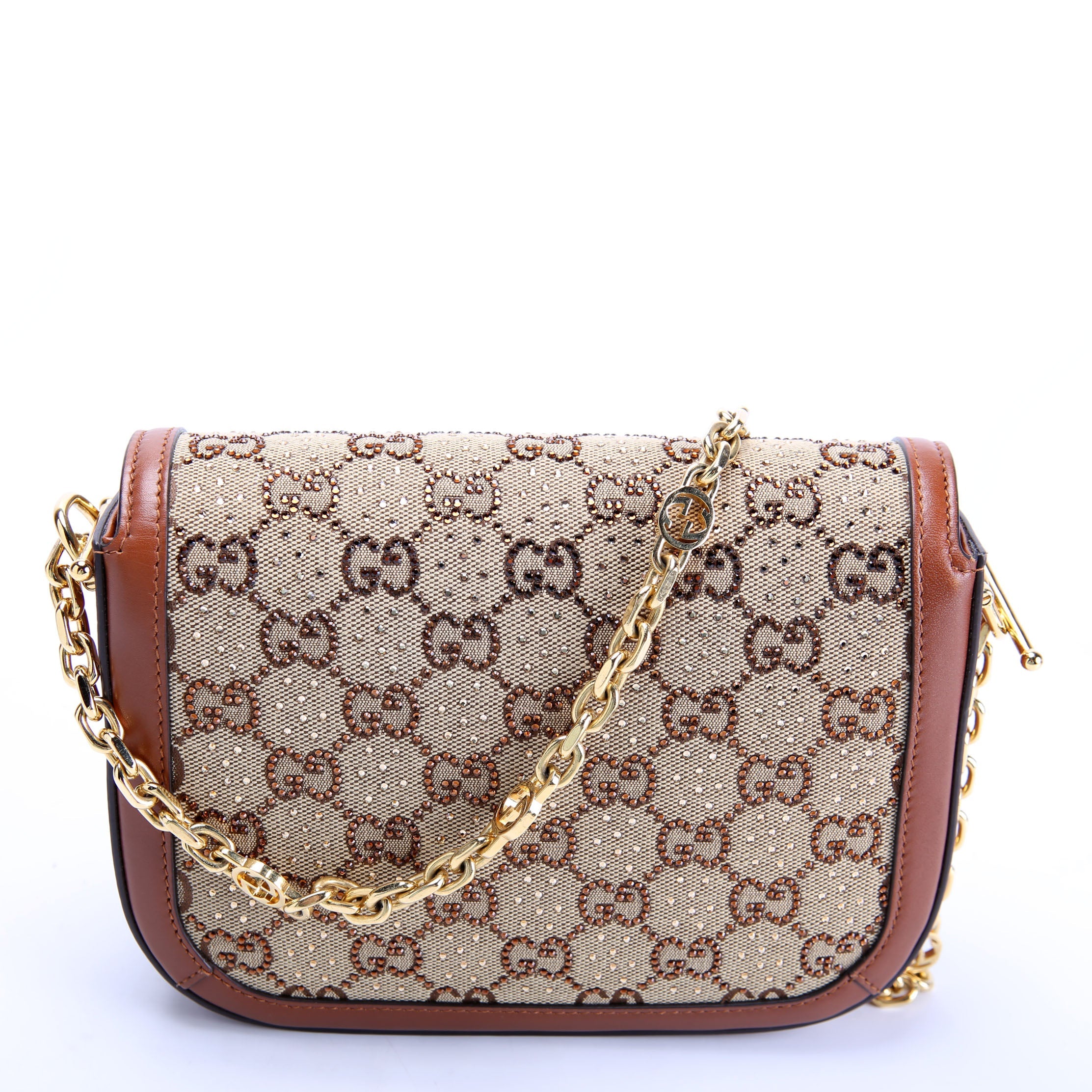 675801 GG Crystal 1955 Mini Shoulder Bag Brown
