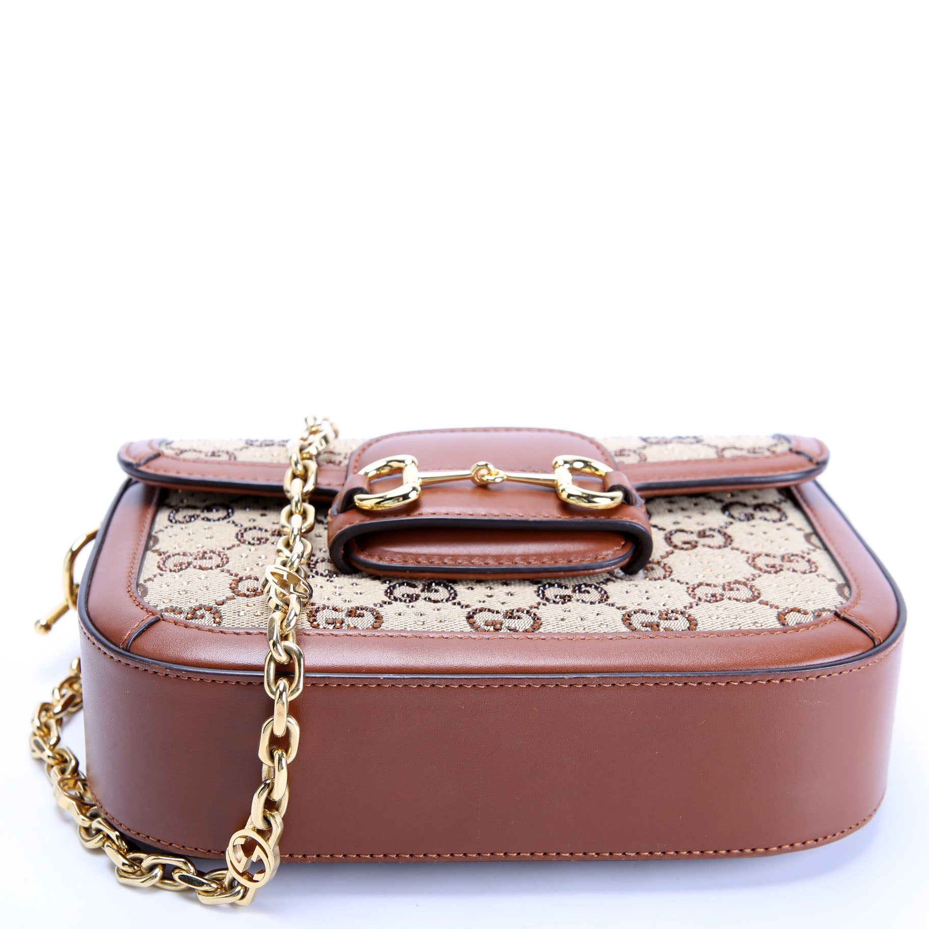 675801 GG Crystal 1955 Mini Shoulder Bag Brown