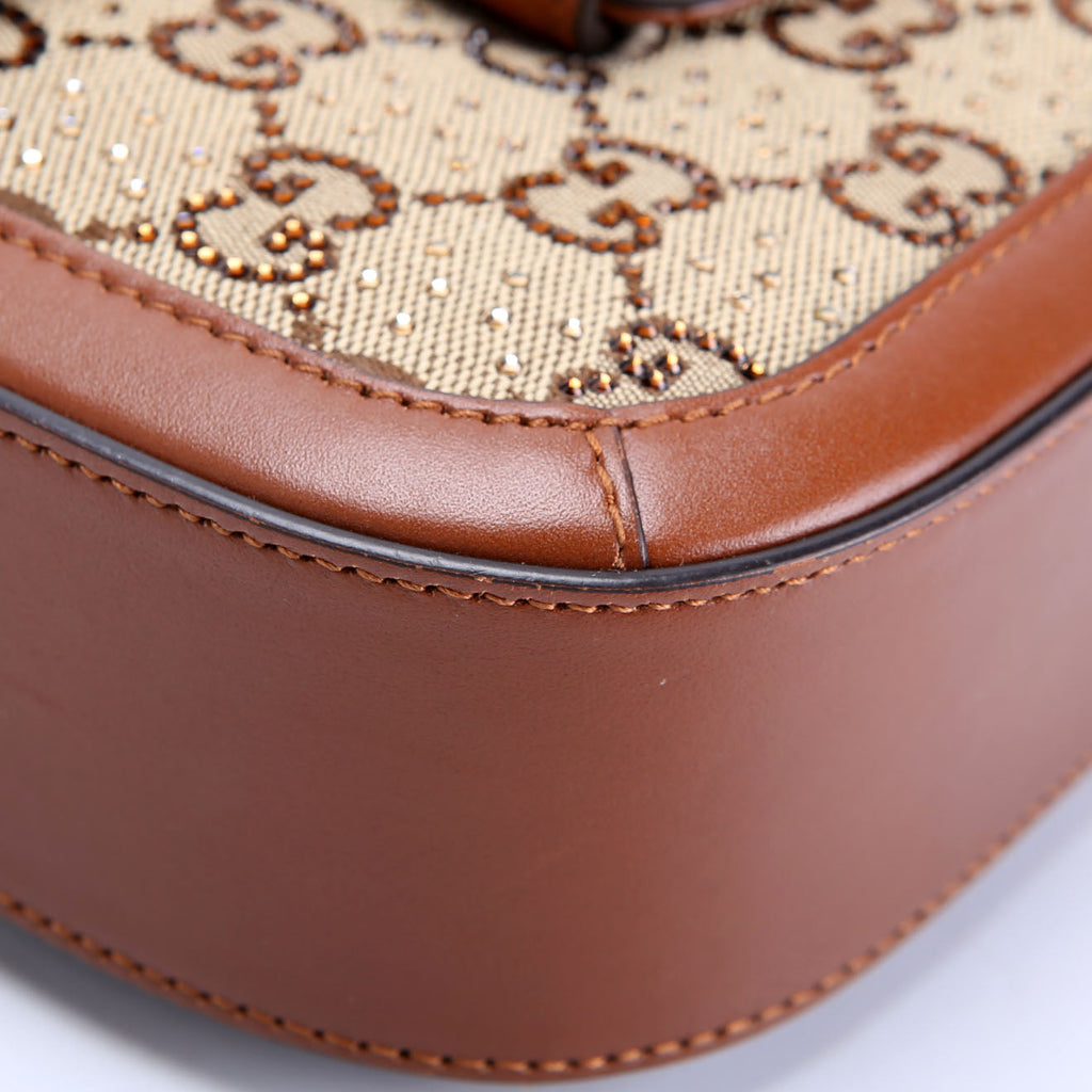 675801 GG Crystal 1955 Mini Shoulder Bag Brown
