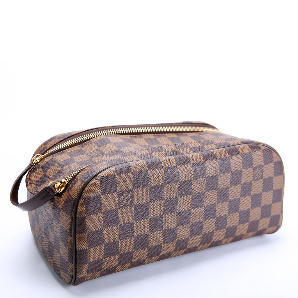 Dopp Kit Toilet Pouch Damier Ebene Brown/Red