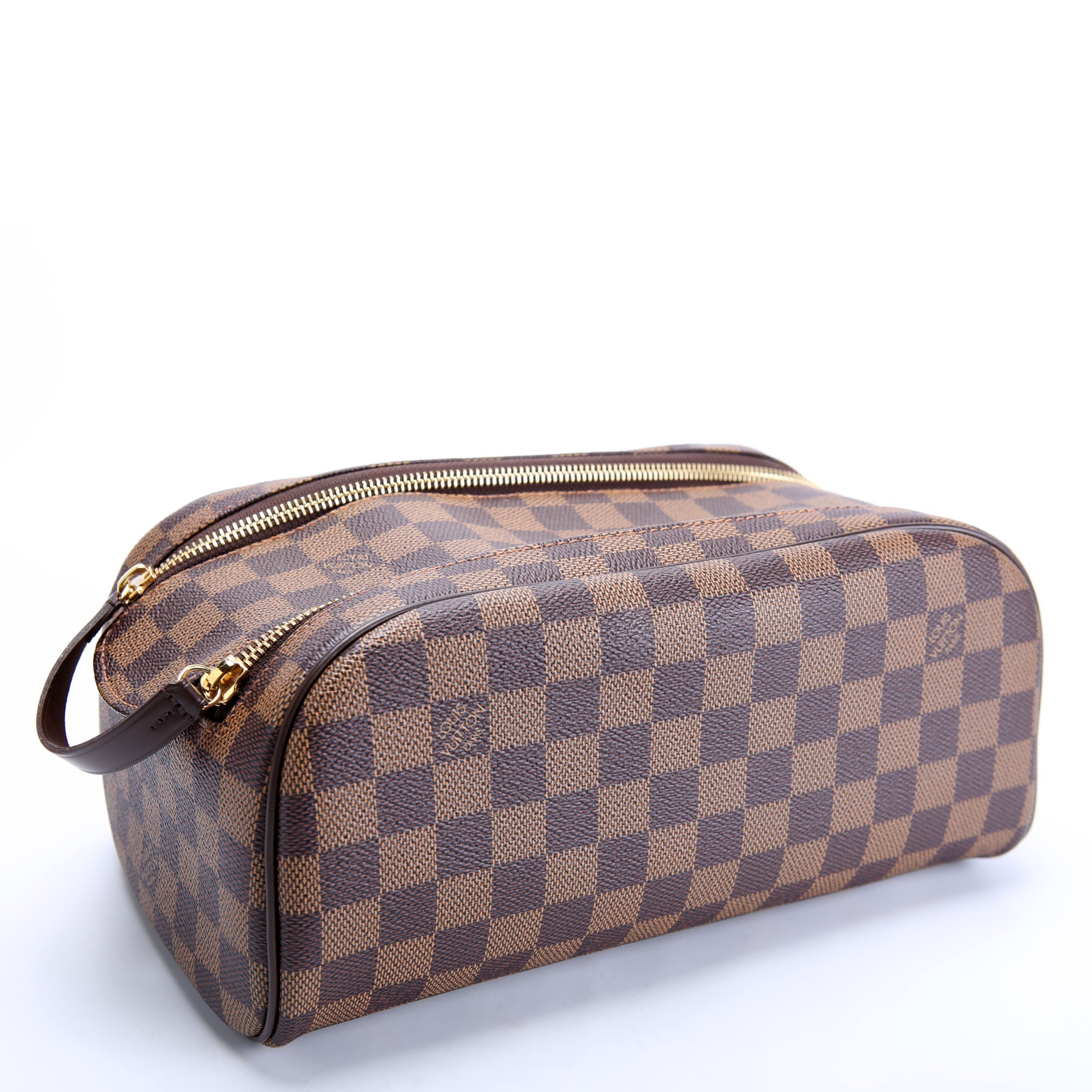 Dopp Kit Toilet Pouch Damier Ebene Brown/Red