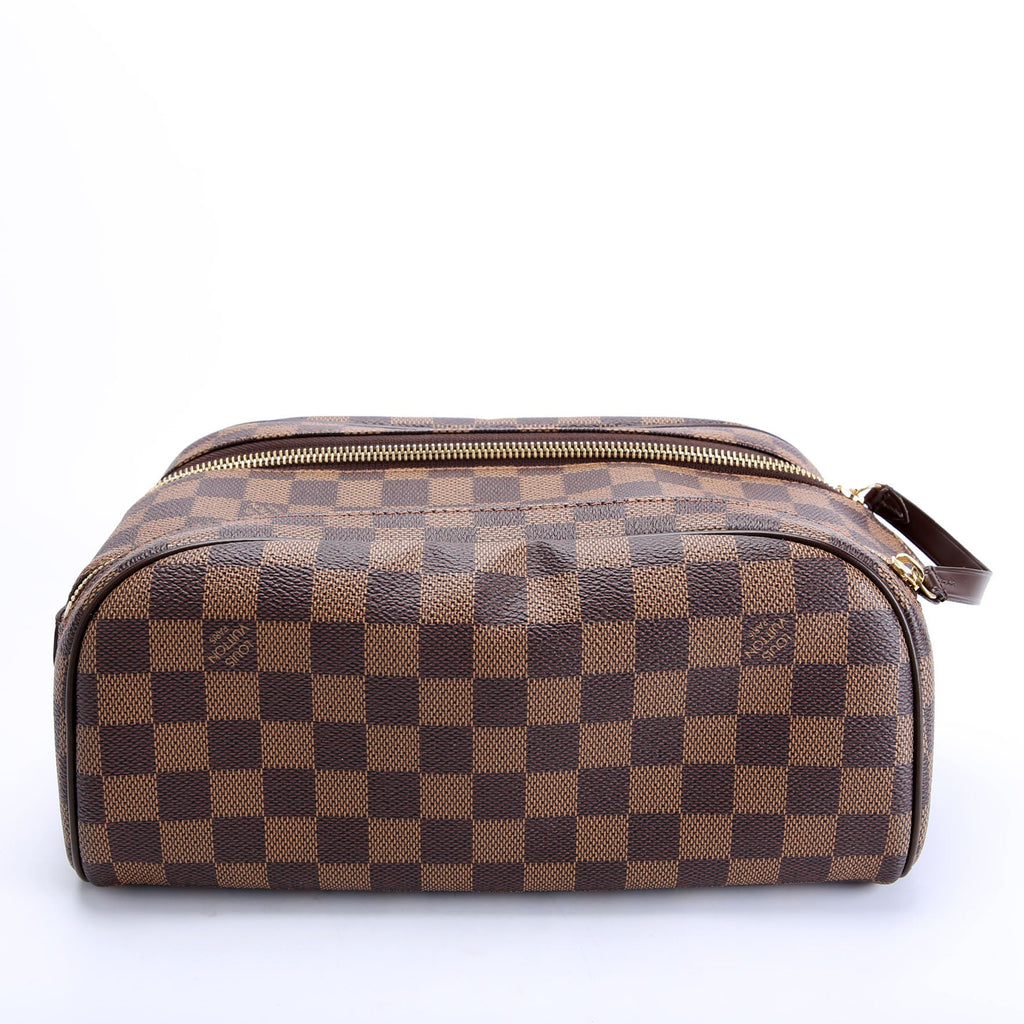Dopp Kit Toilet Pouch Damier Ebene Brown/Red