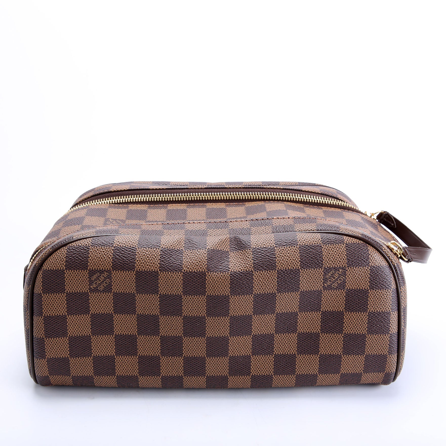 Dopp Kit Toilet Pouch Damier Ebene Brown/Red