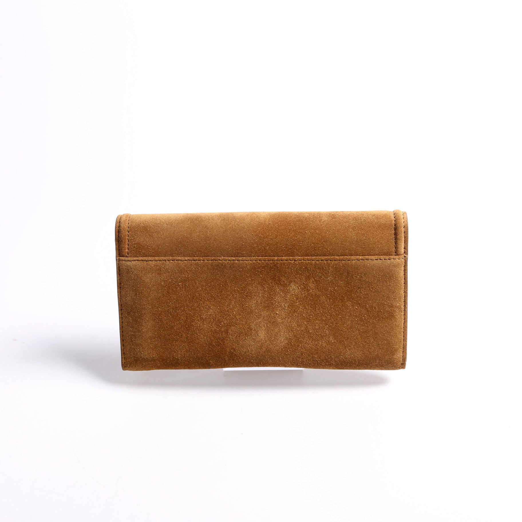 382274 Horsebit Suede Long Wallet Brown