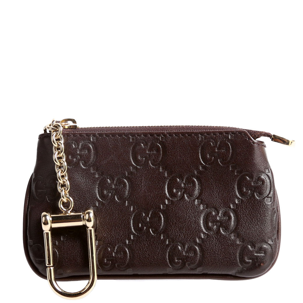 233183 Guccissima Key Pouch Brown