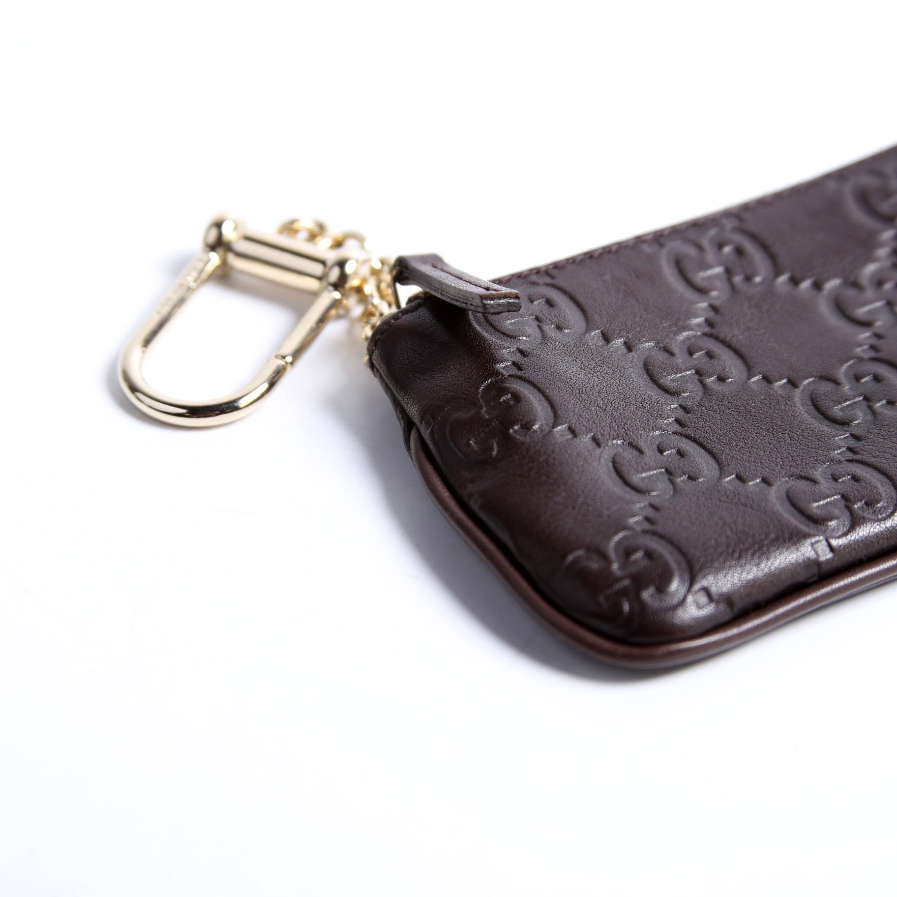 233183 Guccissima Key Pouch Brown