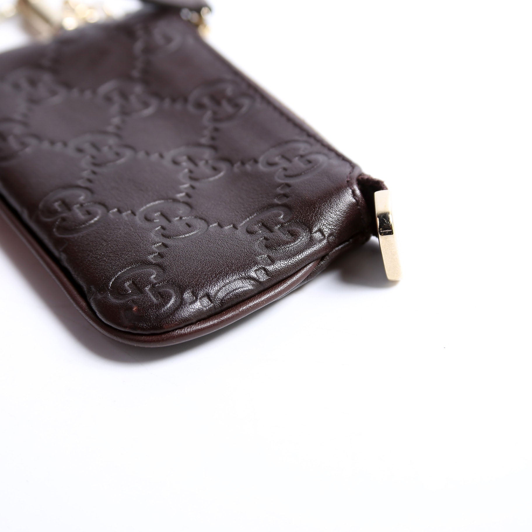 233183 Guccissima Key Pouch Brown