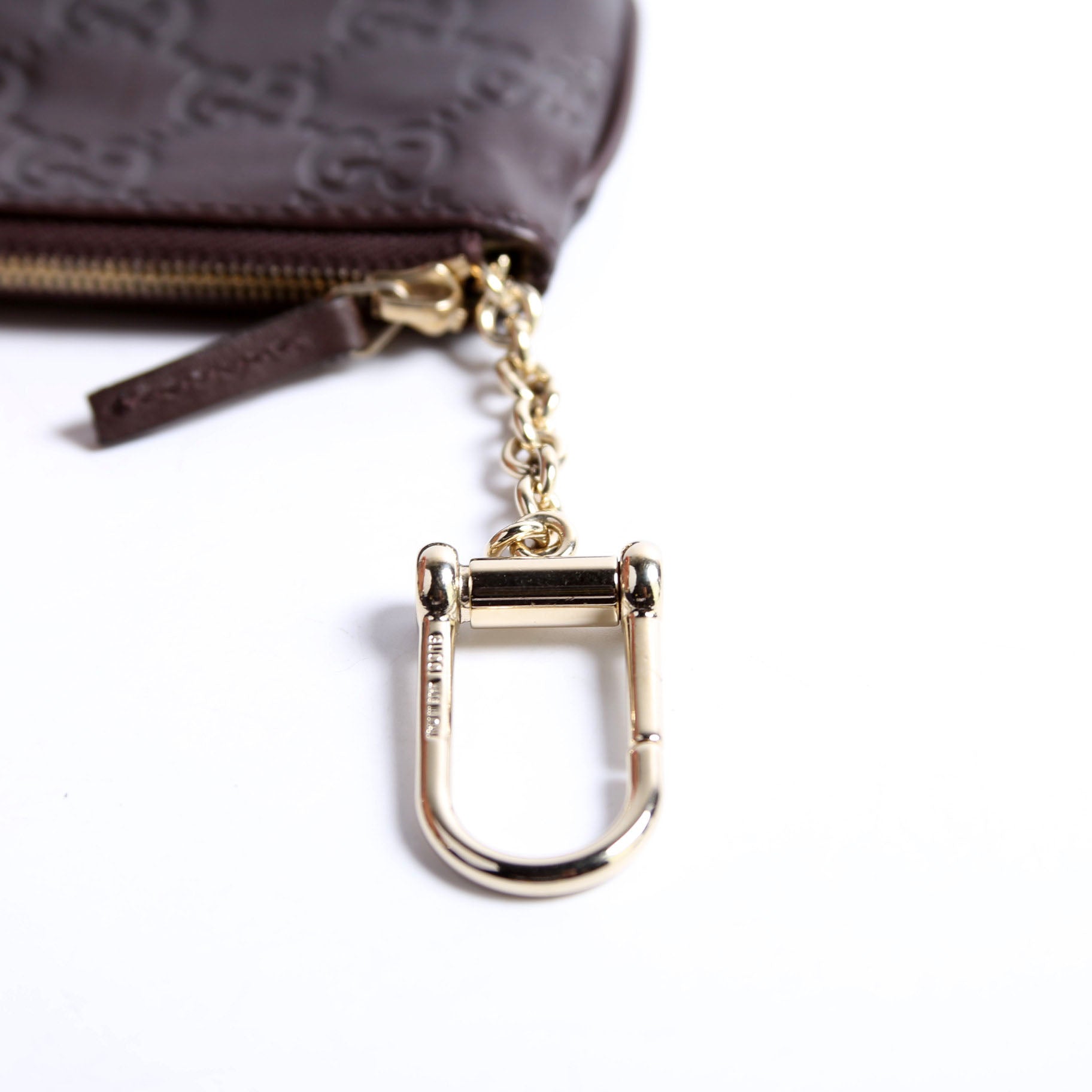 233183 Guccissima Key Pouch Brown