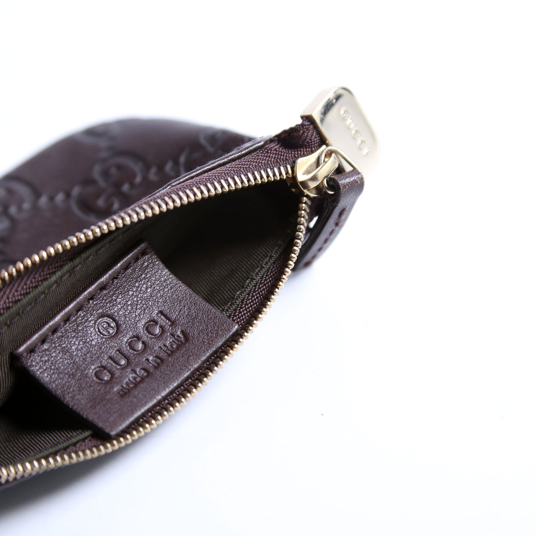 233183 Guccissima Key Pouch Brown