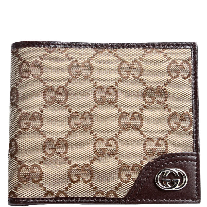 181675 GG Bi-Fold Wallet Brown