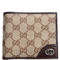 181675 GG Bi-Fold Wallet Brown