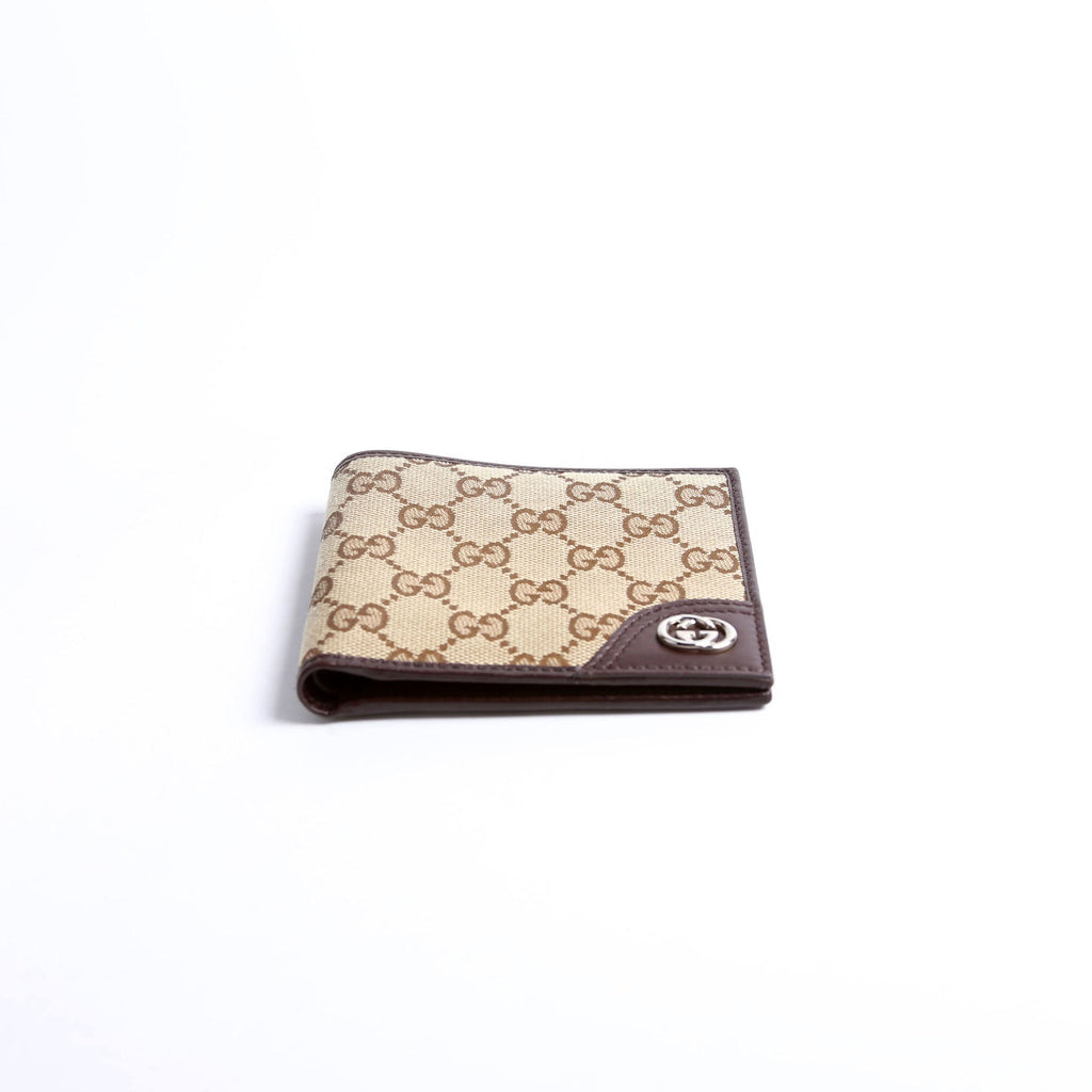 181675 GG Bi-Fold Wallet Brown