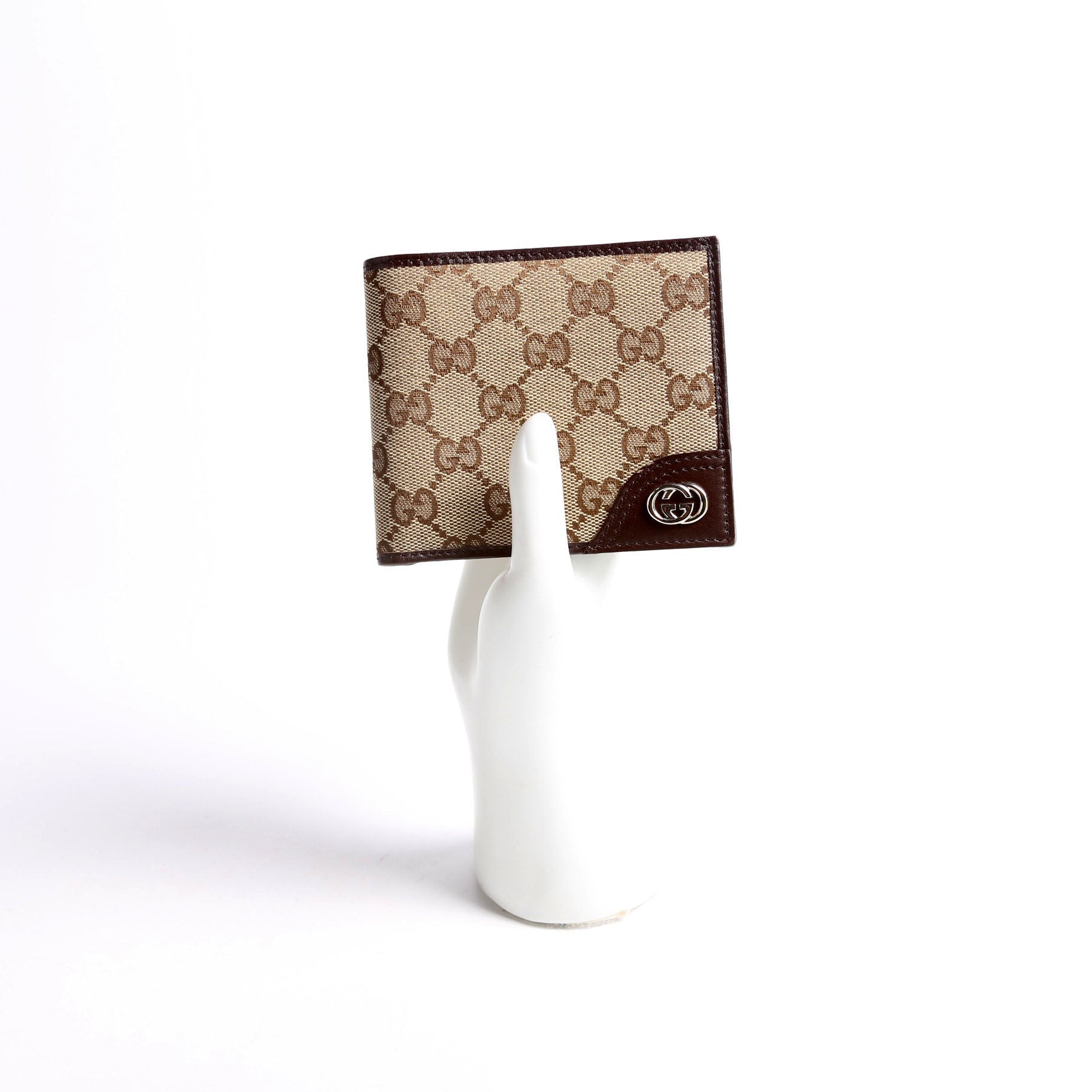 181675 GG Bi-Fold Wallet Brown