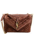 College Bag Medium Suede 600279 Brown