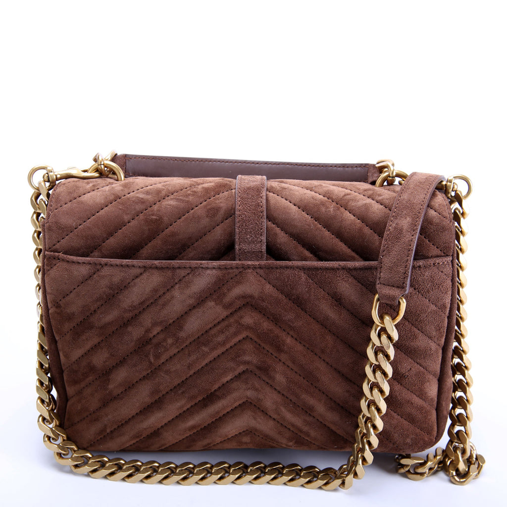 College Bag Medium Suede 600279 Brown