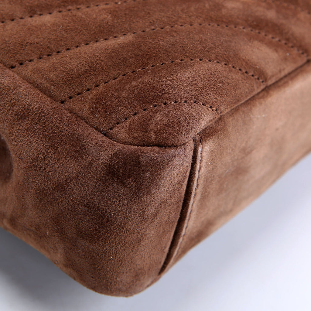 College Bag Medium Suede 600279 Brown