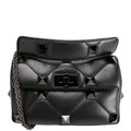 Roman Stud Medium Shoulder Bag Black