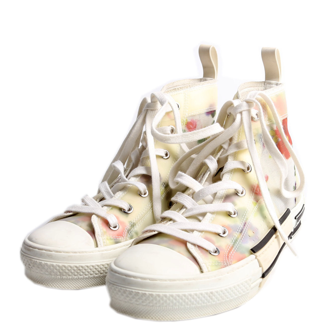 Dior B23 Flowers Hightop Sneakers Size 38 White/Floral