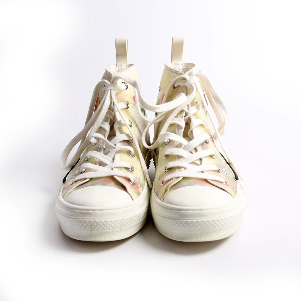 Dior B23 Flowers Hightop Sneakers Size 38 White/Floral