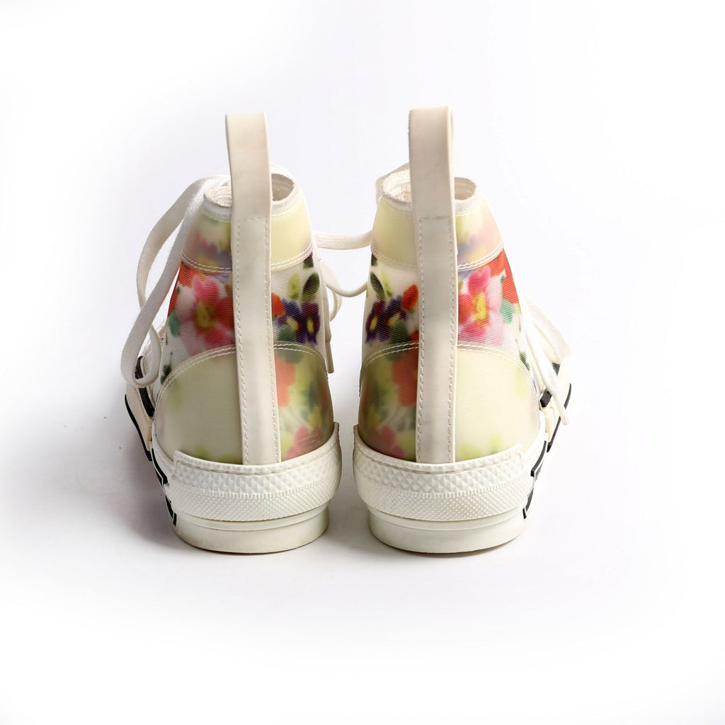 Dior B23 Flowers Hightop Sneakers Size 38 White/Floral