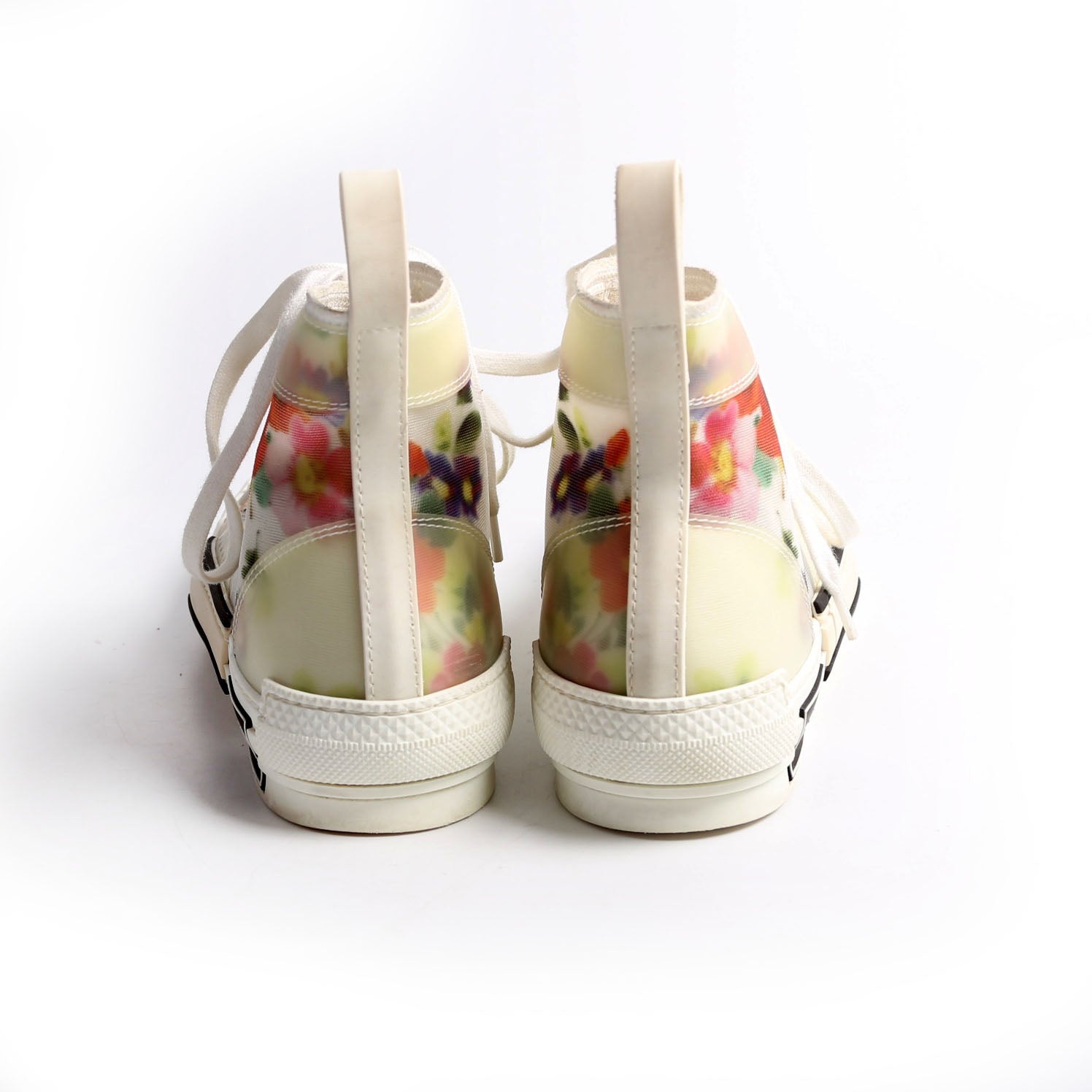 Dior B23 Flowers Hightop Sneakers Size 38 White/Floral