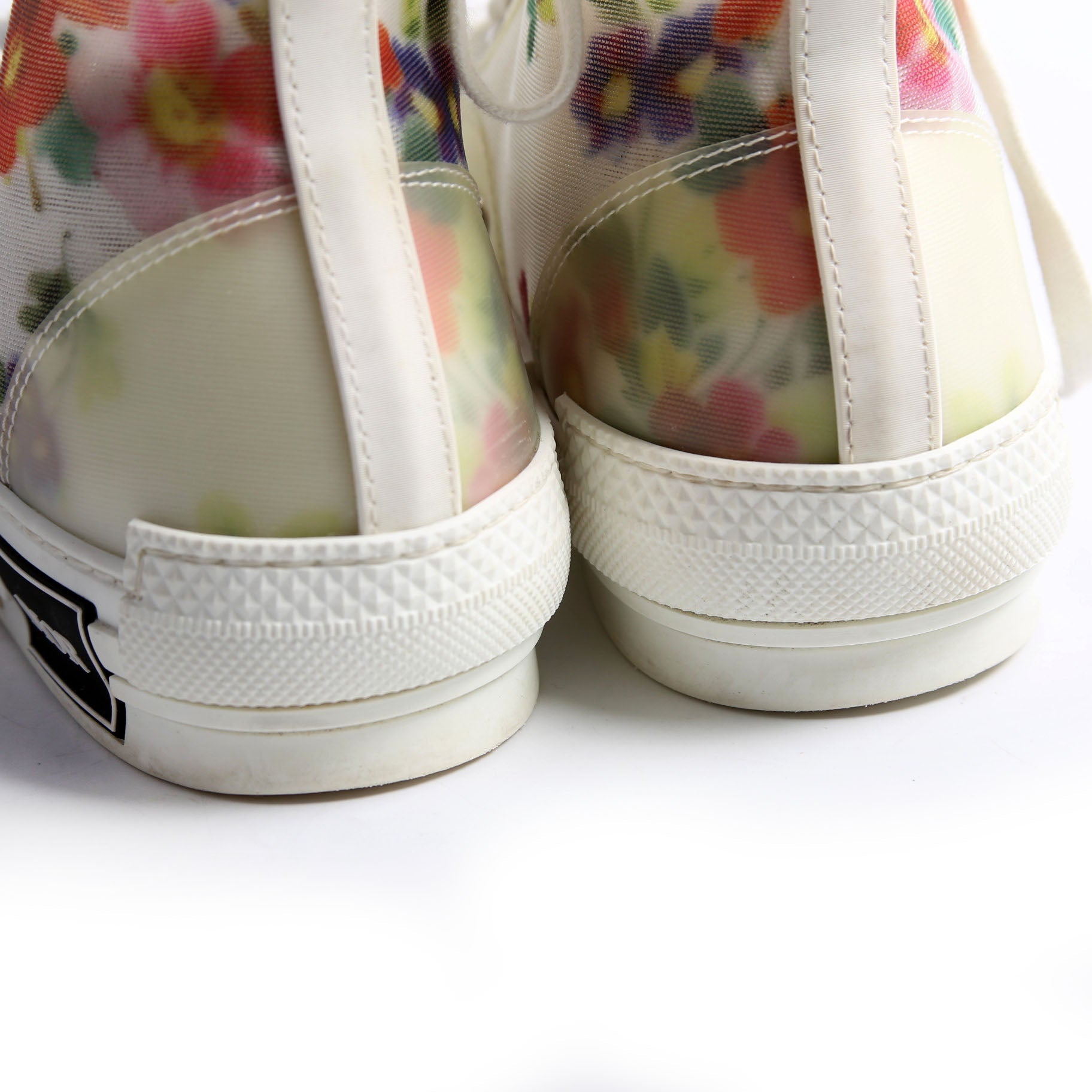 Dior B23 Flowers Hightop Sneakers Size 38 White/Floral