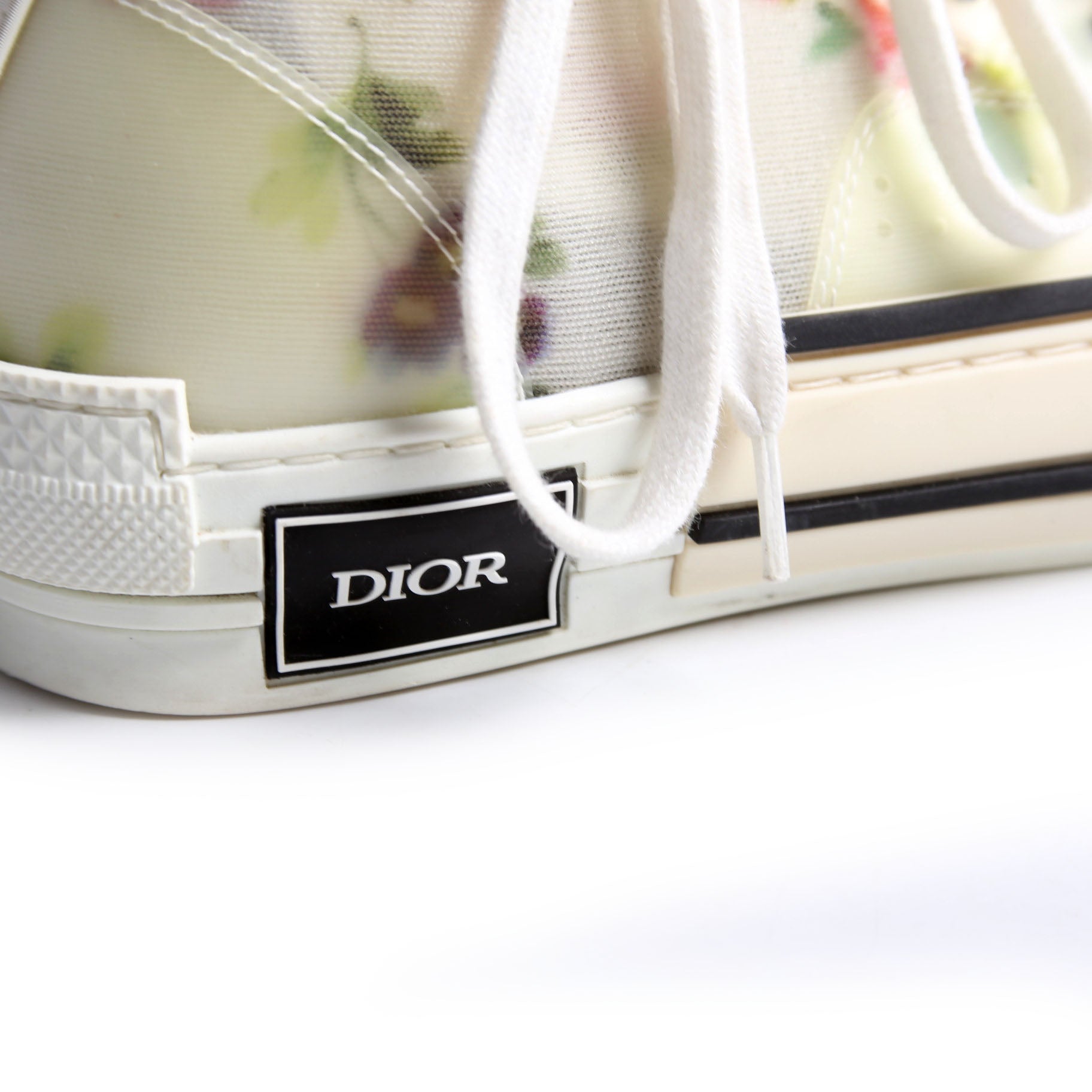 Dior B23 Flowers Hightop Sneakers Size 38 White/Floral