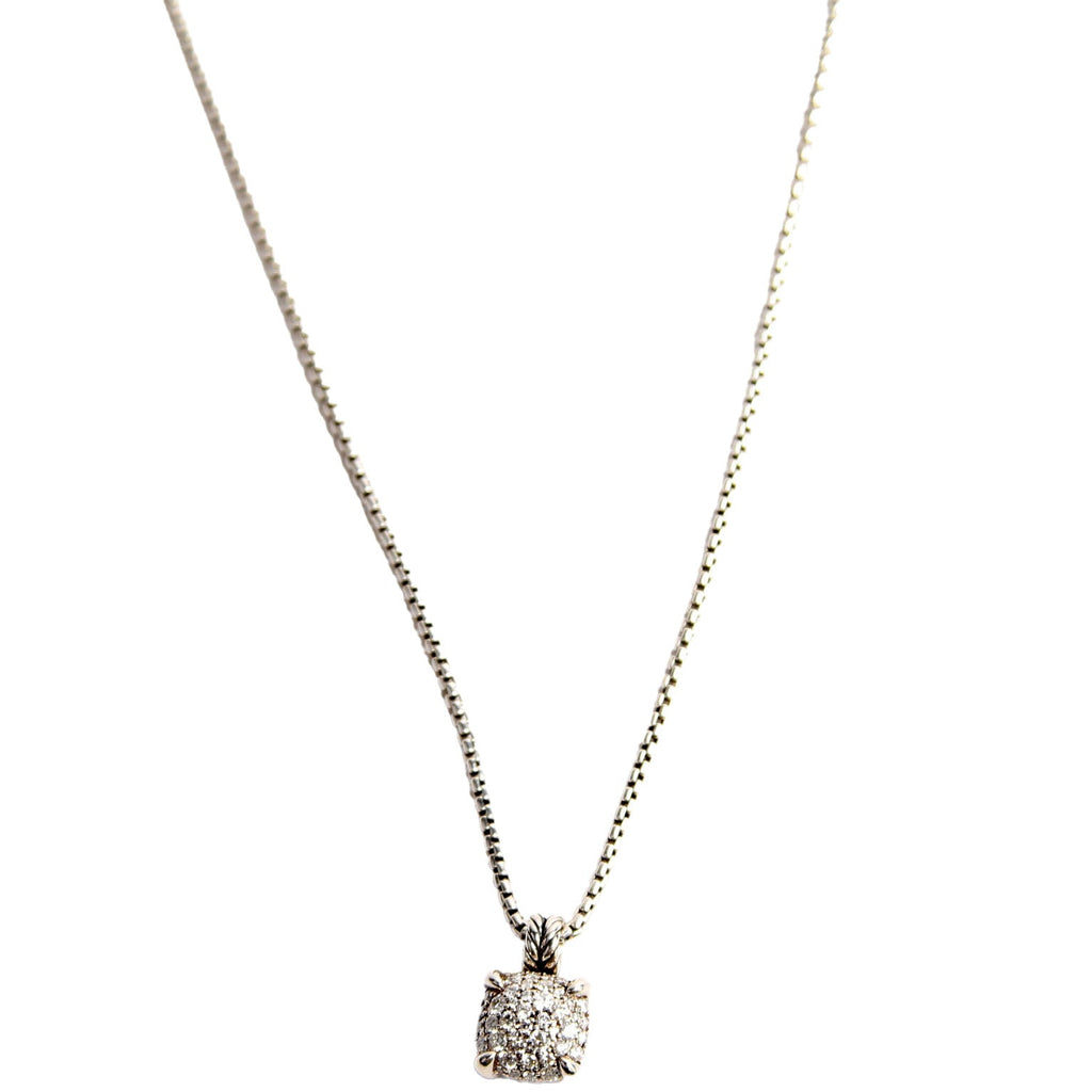 Chatelaine Cushion Pendant Necklace 925/Diamonds