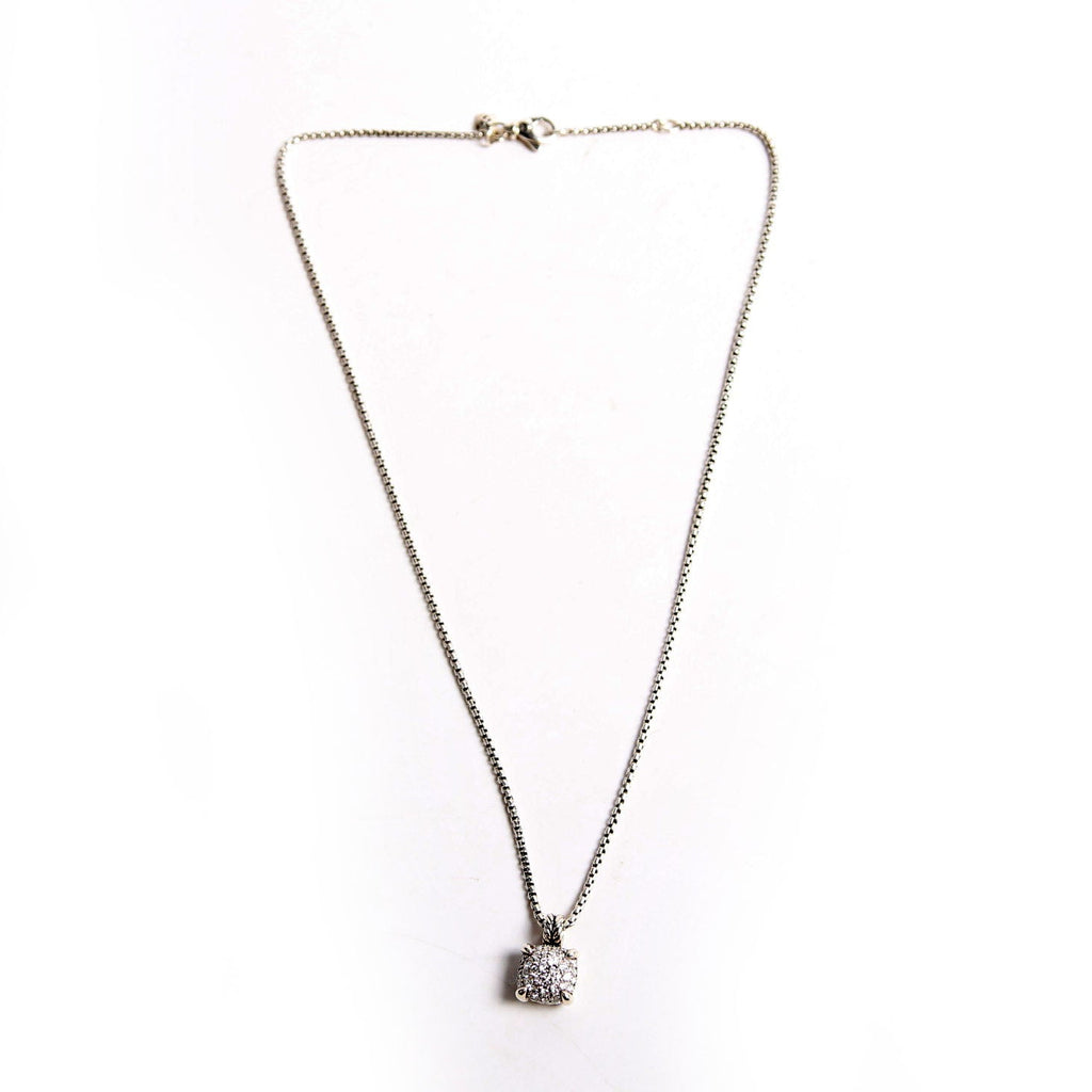 Chatelaine Cushion Pendant Necklace 925/Diamonds