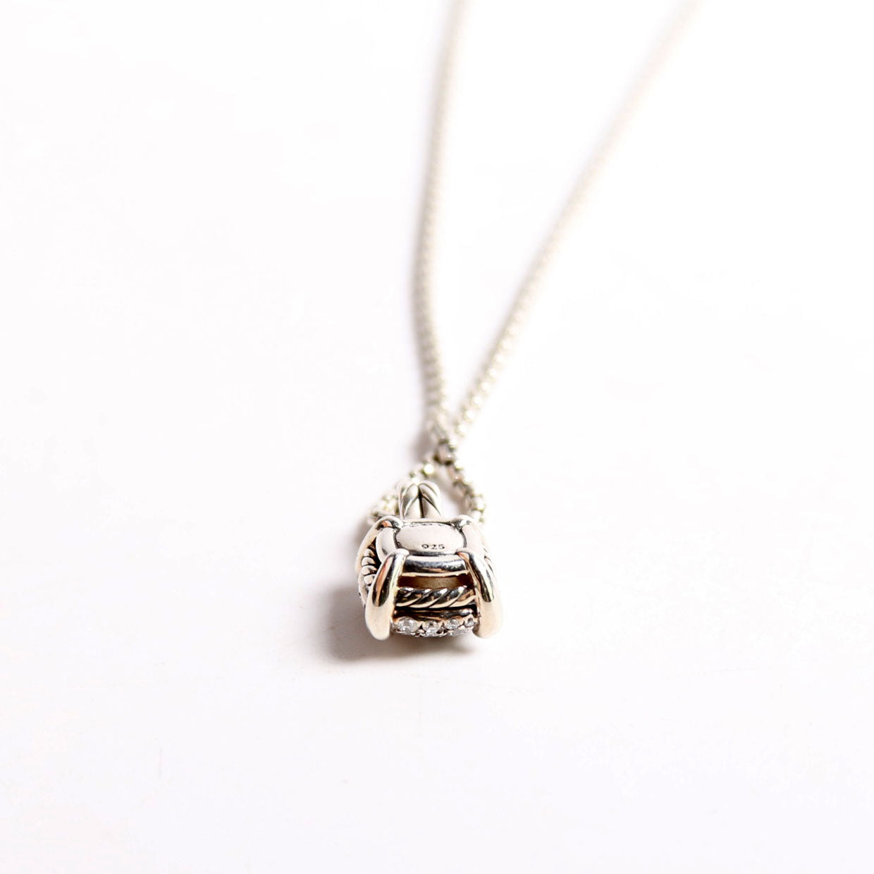 Chatelaine Cushion Pendant Necklace 925/Diamonds