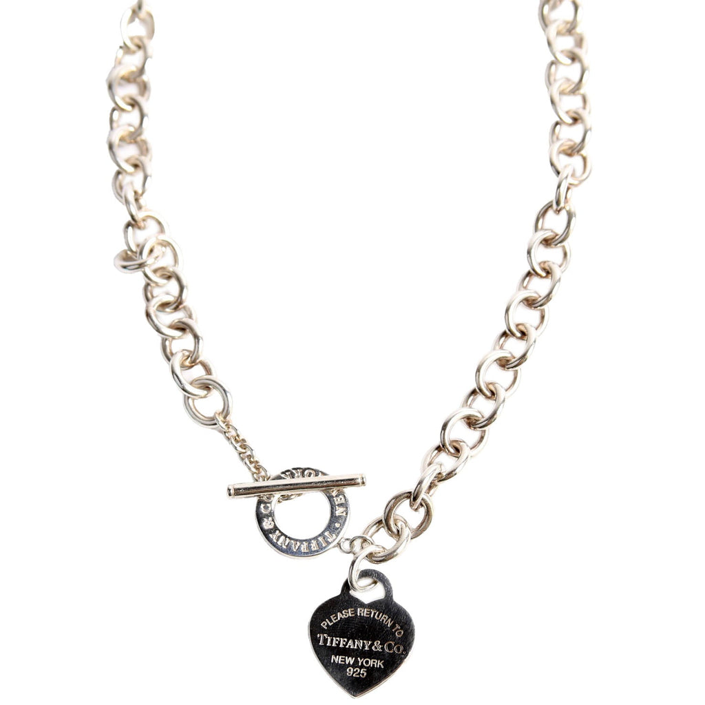 Please Return Heart Toggle Choker Necklace 925