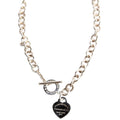 Please Return Heart Toggle Choker Necklace 925