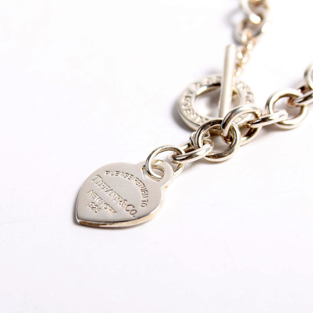 Please Return Heart Toggle Choker Necklace 925