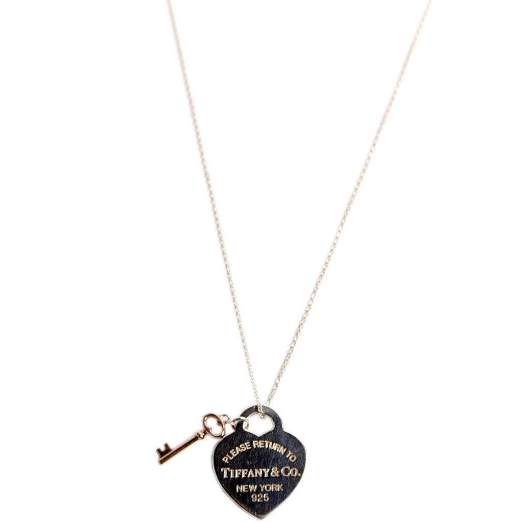 Please Return Heart/Key Necklace 925