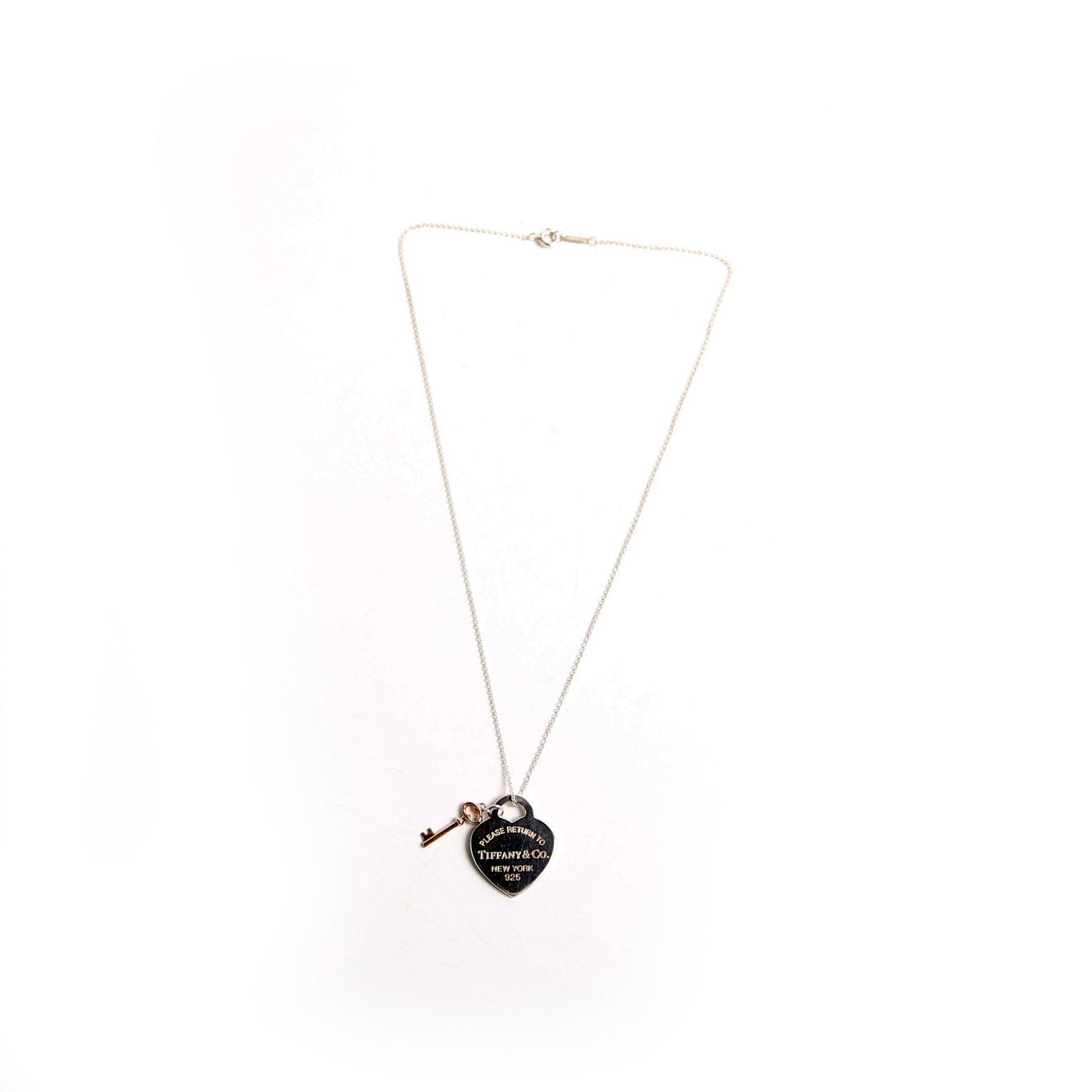 Please Return Heart/Key Necklace 925