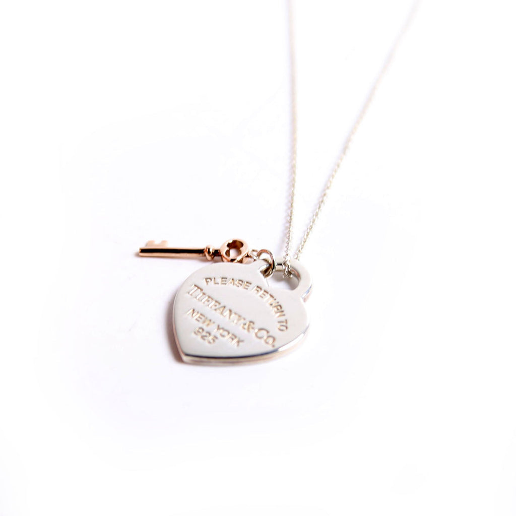 Please Return Heart/Key Necklace 925
